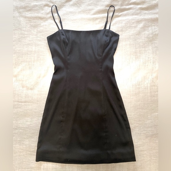 Aritzia Shimmer Satin Dress - Black - Picture 2 of 5
